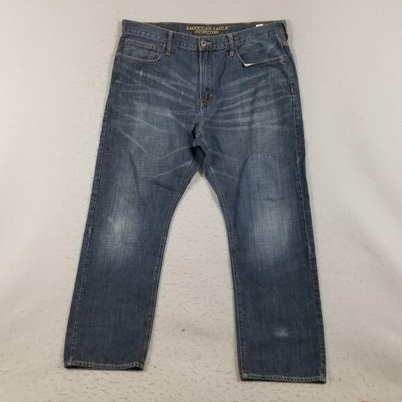 American Eagle Outfitters Jeans Mens 38x30 Medium Wash Relaxed Straight Denim - Picture 1 of 15